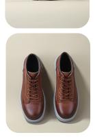Zapatos de cuero genuino estilo británico, botines de cuero de media caña, botas de herramientas retro de moda, botines cortos. - details 5