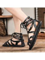 Zapatos de cuero de los hombres de estilo romano, zapatillas casuales, suaves y cómodas, sandalias de playa al aire libre, verano Nuevo - details 3