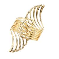 Pulseras y Brazaletes Anchos de Plumas Huecas Dorados y Plateados Joyería de Brazalete Grande para Hombres y Mujeres - details 0
