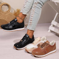 Zapatos deportivos de suela gruesa para mujer, talla grande, color liso, estilo de moda, 2024 - details 3