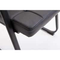 B Tapizada En Cuero Sintético I Silla De Espera con Reposabrazos I Silla Confidente con Base De Metal I Color:, Color:Negro - details 8