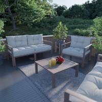 Jardín para Silla, Juego de 2: Cojin Asiento 60x60x10 cm + Respaldo 60x40x10 cm, Beige - details 3