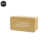 Reloj despertador de moda LED reloj de madera mesa Control de voz Reloj de madera digital Despertador USB/AAA relojes - details 0