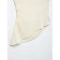OUWU- Blusa Drapeada Asimétrica Para Mujer, Un Hombro, Cremallera Lateral, Top Elegante De Moda, Camisa Femenina - details 8