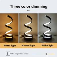 Lámpara de mesa LED USB de 5V, luz de escritorio en espiral creativa moderna, 3 colores regulables para dormitorio, sala de estar, oficina, Bar, iluminación decorativa - details 7
