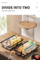 Cestas metálicas para frutas y verduras, accesorios de iluminación de cocina móviles apilables con ganchos y asas de madera - details 4