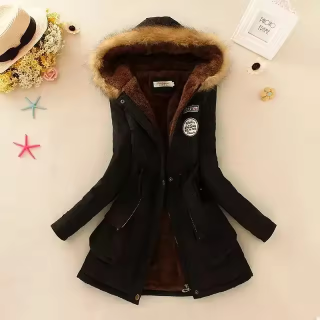 2024 New Autumn Winter Women Cotton Jacket Padded Casual Slim Coat Emboridery Hooded Wadded Warm Overcoat - 1