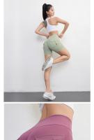 pantalones cortos de Fitness para mujer, pantalones de ejercicio de tres cuartos, Cargo, secado al aire, bolsillo, Yoga, elevación ajustada, Verano - details 5