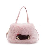 Otoño e invierno sensación mujer perezosa moda portátil bolsa de felpa lindo bolso de mensajero - details 0