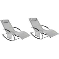jardín Mecedora con reposapiés Tumbona ergonómica Negro OGS28-SCHx2 ES - details 65
