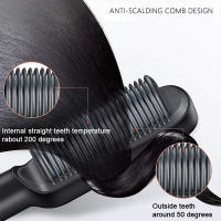 Salon Equipment Hair Straightening Comb Negative Ions Fluffy Hair Electric Hot Comb Curl Straight Straightening Hair Brush - details 6