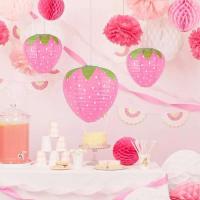 Lantanas de Paja 3D en Forma de Fresa Ideal para Bodas, Fiestas de Cumpleaños, Decoraciones de Festividades Accesorios de Fotobooth de Iluminación y Decoración - details 1