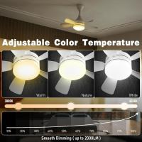 Ventilador de Techo con Luz LED 42cm - Motor DC Inverter Ultra Silencioso, 3 Velocidades, Control por App y Mando, Luz Ajustable 7920 Lúmenes (CCT 3000K-6000K), Diseño Moderno para Hogar - details 2