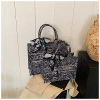 Bolso de Mano Impreso de Estilo Nacional para Mujeres Bolso de Oficina de Gran Capacidad Versátil para Primavera/Verano - details 22