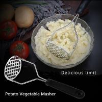 Exprimidor de cocina para hacer patatas, machacador de patatas de acero inoxidable, triturador de verduras, mango negro - details 2