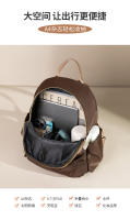Bolso trasero para mujer, mochila antirrobo, bolsos estéticos de tendencia informal para mujer, bolsa de libros de lona resistente a la suciedad de Color café, resistente al desgaste - details 6
