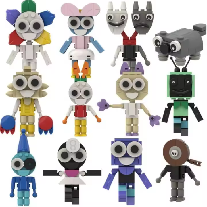 Bloques de construcción del mundo, juego de construcción de modelo de videojuego 12 en 1, figura de acción de personajes del juego del mundo Dandy lindo - 1