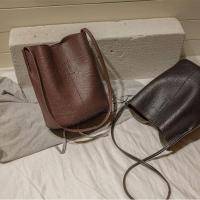 Bolso de hombro Vintage de gran capacidad para mujer, bolso cruzado informal de cuero PU, Color sólido, bolso de compras con asas - details 26