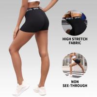 Pantalones cortos de motociclista con cintura de letras súper suaves para mujer, sin transparencias, para entrenamiento, correr, Yoga, atletismo, Push Up, gimnasio, Fitness - details 1