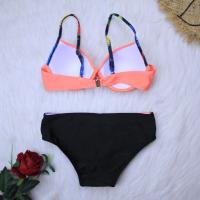Conjunto de Bikini con Push-up para mujer, bañador Sexy, traje de baño para mujer, Bikini con cuello Halter, ropa de playa con estampado de hojas 2023 - details 12