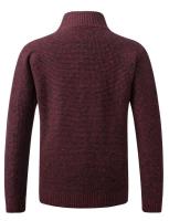 Chaqueta de otoño e invierno ajustada con cuello levantado y cremallera para hombre, chaqueta gruesa y cálida de color sólido, suéter para hombre - details 4