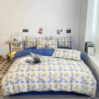 Juego de funda nórdica a cuadros en blanco y negro, juego de cama completo con rejilla geométrica - details 21