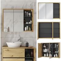 Armario con Espejo para baño , Antracita/Blanco, 100 x 75 cm - details 11