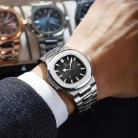 Reloj Deportivo POEDAGAR Cuarzo, Dial Cuadrado, Resistente al Agua, Luminoso, Regalo Perfecto para Hombres Correa de Acero Inoxidable - details 4