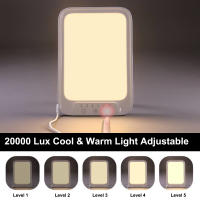 Luz LED fluorescente de 20000 Lux, terapia de luz cálida antidepresora fría, 3 colores de luz, 5 niveles de brillo táctil - details 5