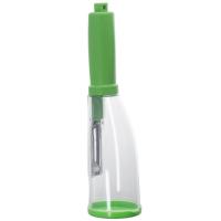 Pelador de verduras verde extraíble con hoja afilada de acero inoxidable, pelador de cocina duradero con contenedor, pelador de frutas - details 5