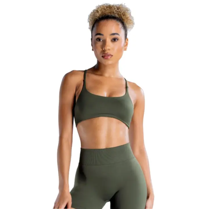 Sujetador deportivo de alto soporte para mujer, sujetador de ropa interior inalámbrico transpirable para Yoga y gimnasio - 1