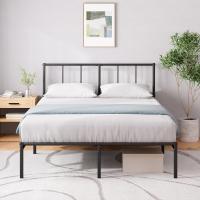 Cama 150x190 cm - Altura 36 cm con Almacenamiento Debajo de la Cama - Marco de la Cama de Plataforma de Metal - Negro - details 17