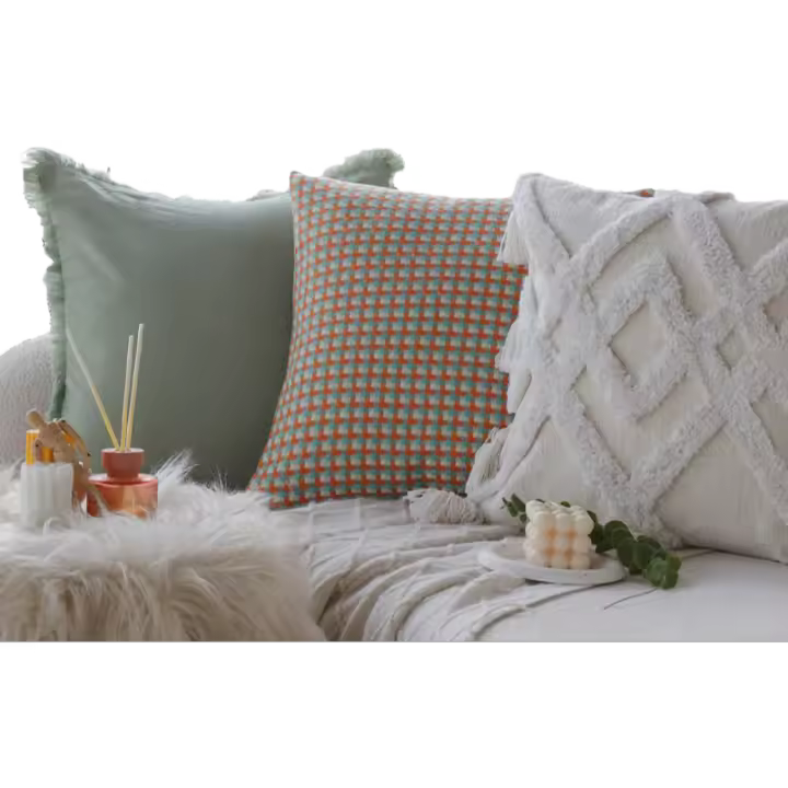 Juego de 3 piezas/cubierta de cojín de 1 pieza para la sala de estar en el interior de la sala de estar 45x45cm Cubierta de almohada decorativa para el hogar de alta calidad para todas las estaciones - 1