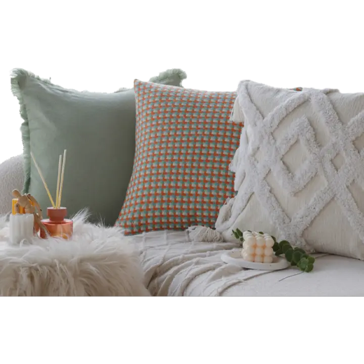 Juego de 3 piezas/cubierta de cojín de 1 pieza para la sala de estar en el interior de la sala de estar 45x45cm Cubierta de almohada decorativa para el hogar de alta calidad para todas las estaciones - 1