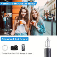 Trípode de acero inoxidable de 160,02 cm para smartphone y cámara, palo selfie extensible con soporte para teléfono, rotación vertical y horizontal, instalación montada en soporte, sin carga - details 3