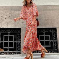 Vestido estampado de manga corta para mujer, verano - details 2