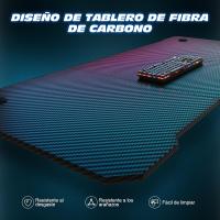 Mesa de Juegos Gamer Z Ergonómica Fibra de Carbono Negro 120 x 60 cm Ideal para Ordenador con Soporte para Auriculares - details 11