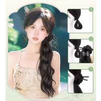 Horquilla para el pelo, cola de caballo larga ondulada y rizada, nuevo estilo chino, moño de flores, peluca con pinza, cola de caballo esponjosa, postizo, Cheongsam - details 3