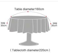 Mantel circular de alta calidad de 300 cm, jacquard blanco para eventos de bodas, banquetes, fundas de hotel y decoraciones de mesa. - details 4