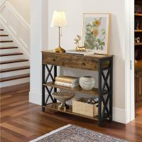 Mueble Auxiliar Vintage de Consola Estrecha Cajón Gran para Sala, Entrada, Pasillo Blanco - details 12