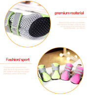 Botas reflectantes transpirables impermeables para perros pequeños y medianos, zapatos suaves de verano para mascotas, red para caminar al aire libre, seguridad nocturna - details 4