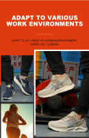 Zapatos De Seguridad Para Hombre Y Mujer 2024 Suela Antipinchazos Indestructible Transpirable Con Punta De Acero Botas De Trabajo Con Malla Tamaño True Fit - details 9