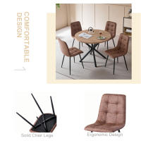 EGOONM Juego de 4 sillas de comedor vintage, sillas de comedor de terciopelo holandés, patas de hierro simples, adecuadas para cocina y sala de estar - details 2