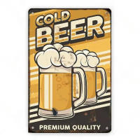Carteles de cerveza fría, carteles de lata de Metal Vintage, bebida Retro, Bar, Club, Pub, restaurante, placa de decoración artística de pared - details 20