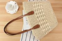Bolso de viaje de verano, bolsa tejida de gran capacidad para viaje francés, hierba, vacaciones, Playa - details 4
