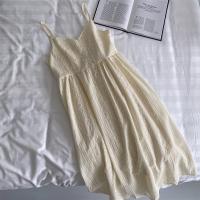 Vestido elegante de encaje ahuecado con silueta interior de línea A, vestido sin tirantes, diseño de cintura alta, falda larga sin mangas - details 15