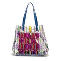 CH Bucket-Bolso de mano de gran capacidad para mujer, Material transparente de TPU, con letras impresas, bandolera de viaje, mochila de lujo de alta gama - details 0