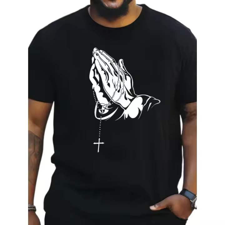 Camiseta de Hombre al Aire Libre de Algodón Cuello Redondo, Manga Corta, Moda Casual para el Verano - 1