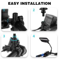 Espejos universales para manillar de motocicleta, espejos convexos de 8MM para manillar de bicicleta de 7/8 pulgadas, compatibles con ATV, moto de nieve, Scooter, ciclomotor, Dirt Bike, Sportsman - details 3