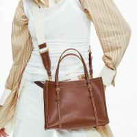 Bolso de mano vintage con asa superior para mujer, bolso de hombro de cuero PU sólido, bolso cruzado de gran capacidad, bolso de viajero, mochila de lujo de alta gama - details 3